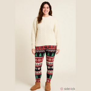 SO holiday leggings size small lightweight sweater type material